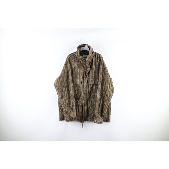 Vintage 90s Streetwear Large Faded Ripstop Realtree Camouflage Hunting Jacket